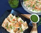 A picture of step 3 of Suji dhokla.