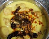 A picture of step 3 of Kadhi pakoda my style.
