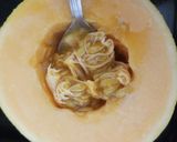 A picture of step 1 of Muskmelon and banana smoothie.