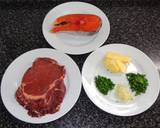 Foto del paso 1 de la receta Bistec y salmn grillado con mantequilla de hierbas