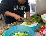 A picture of step 2 of Chinese celery w/ Tofu.