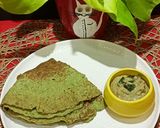 A picture of step 3 of Green Moong Dosa.