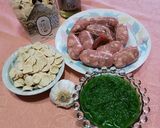 A picture of step 1 of Orecchiette with Broccoli Rabe Stem Cream and Sausage.
