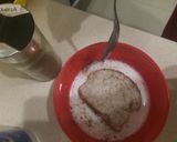 A picture of step 3 of French toast without egg! Delicious and really easy.
