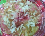 A picture of step 6 of Lauki ka Halwa (choco and rose flavored).