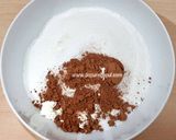 A picture of step 1 of Red Velvet Cookies with glace icing.