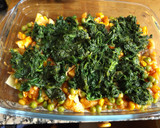 Foto del paso 2 de la receta: Lasaña vegetariana de espinacas, maíz, guisantes y quesos