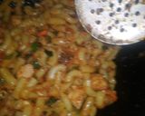 A picture of step 2 of Mexican cheese pasta.