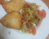 Foto del paso 2 de la receta: Pechuga de pollo empanada con ensalada con bacon frito