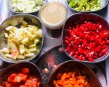 A picture of step 1 of Pomegranate veggie Salad.