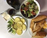 Hình bước làm 3 của món Khoai tây, măng tây nướng chay