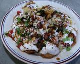 A picture of step 4 of Dahi papdi chaat.