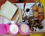 Gambar langkah 1 resipi Puding Roti Kurma Dan Oat.