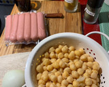 Foto del paso 1 de la receta: Salteado de garbanzos cocidos con salchichas