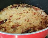 A picture of step 14 of Zafrani Pulao.