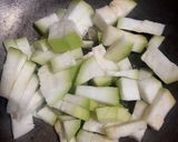 A picture of step 1 of Dudhi Pithle.