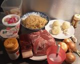 Szegediner Gulasch mit Bratklössen Rezeptschritt 1 Foto