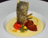 Foto del paso 5 de la receta Crema de bacalao y papas negras con su guarnición