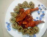 A picture of step 1 of Spinach egg with chicken source.