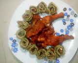 A picture of step 1 of Spinach egg with chicken source.