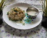 A picture of step 9 of Bhagar upma for fasting.