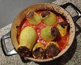 A picture of step 7 of Stuffed Zucchini (Low Carb, Vegetarian/Vegan Option also).