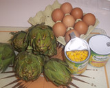 Foto del paso 1 de la receta: Tortilla de alcachofas y maíz