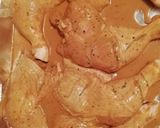 A picture of step 1 of Baked chicken in BBQ sauce and potato salad.