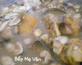 Hình bước làm 3 của món Cháo xương bò,chân bò đậu xanh và hạt sen