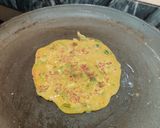 A picture of step 2 of Sattu pancake.