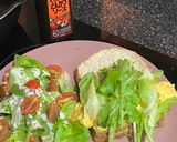 A picture of step 5 of Omelette katsu sando.