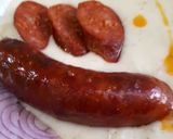 Krumplifőzelék sültkolbásszal recept fázis 4 fotója