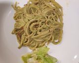 A picture of step 3 of Pesto pasta.