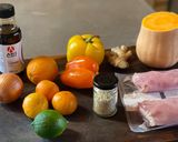 Une image de l'étape 1 de Poulet et Butternut teriyaki, agrumes, riz et edamames.