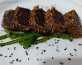 Foto del paso 6 de la receta: Tataki de atún, sobre spaghetti de judías verdes