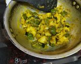 A picture of step 1 of Aloo Capsicum Subji.