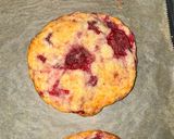 A picture of step 6 of White chocolate raspberry cookies🍪.