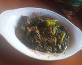 A picture of step 7 of Palak gosht.