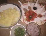 A picture of step 1 of Tawa aloo chat.