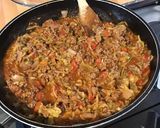 Une image de l'étape 8 de Farce/sauce au bœuf, courgette, tomates et oignon au bouillon de courge et cumin.