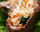 A picture of step 7 of Rolled Bibimbap with Beef.