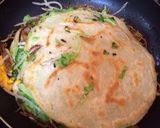 A picture of step 10 of Hiroshima-style Okonomiyaki made with Two Pans.