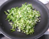 A picture of step 3 of Refreshing Daikon Radish Leaves (or Turnip Greens) and Jako Fish.