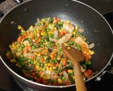 A picture of step 3 of Chicken fried rice.