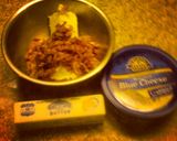 A picture of step 1 of Bacon Blue Cheese Compound Butter.