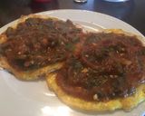 A picture of step 8 of Huevos Rancheros w/tortilla.
