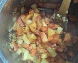 Foto del paso 5 de la receta Sopa de zanahoria y patatas a la mantequilla con pan tostado y queso gratinado