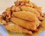 Foto del paso 8 de la receta: Calamares empanados y fritos, rellenos de gambas