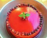 A picture of step 5 of Mulberry cake with soft ganache.