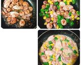 Hình bước làm 2 của món Cơm hải sản sốt kem cho bé